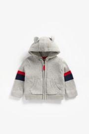 Mothercare Grey Knitted Borg-Lined Hoody