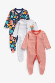 Mothercare Forest Friends Sleepsuits - 3 Pack