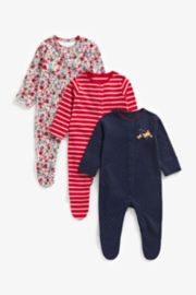 Mothercare Little Robin Sleepsuits - 3 Pack