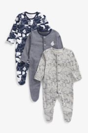 Mothercare Winter Animals Sleepsuits - 3 Pack