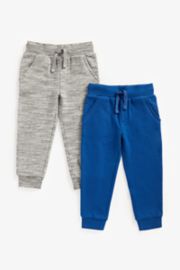 Mothercare Blue And Grey Marl Joggers - 2 Pack