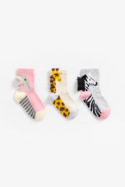 Mothercare Safari Socks With Slip-Resist Soles - 3 Pack
