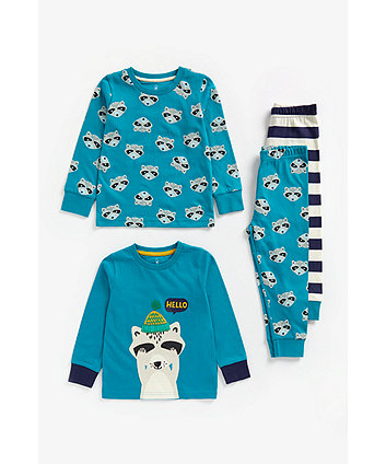 Mothercare Raccoon Pyjamas - 2 Pack